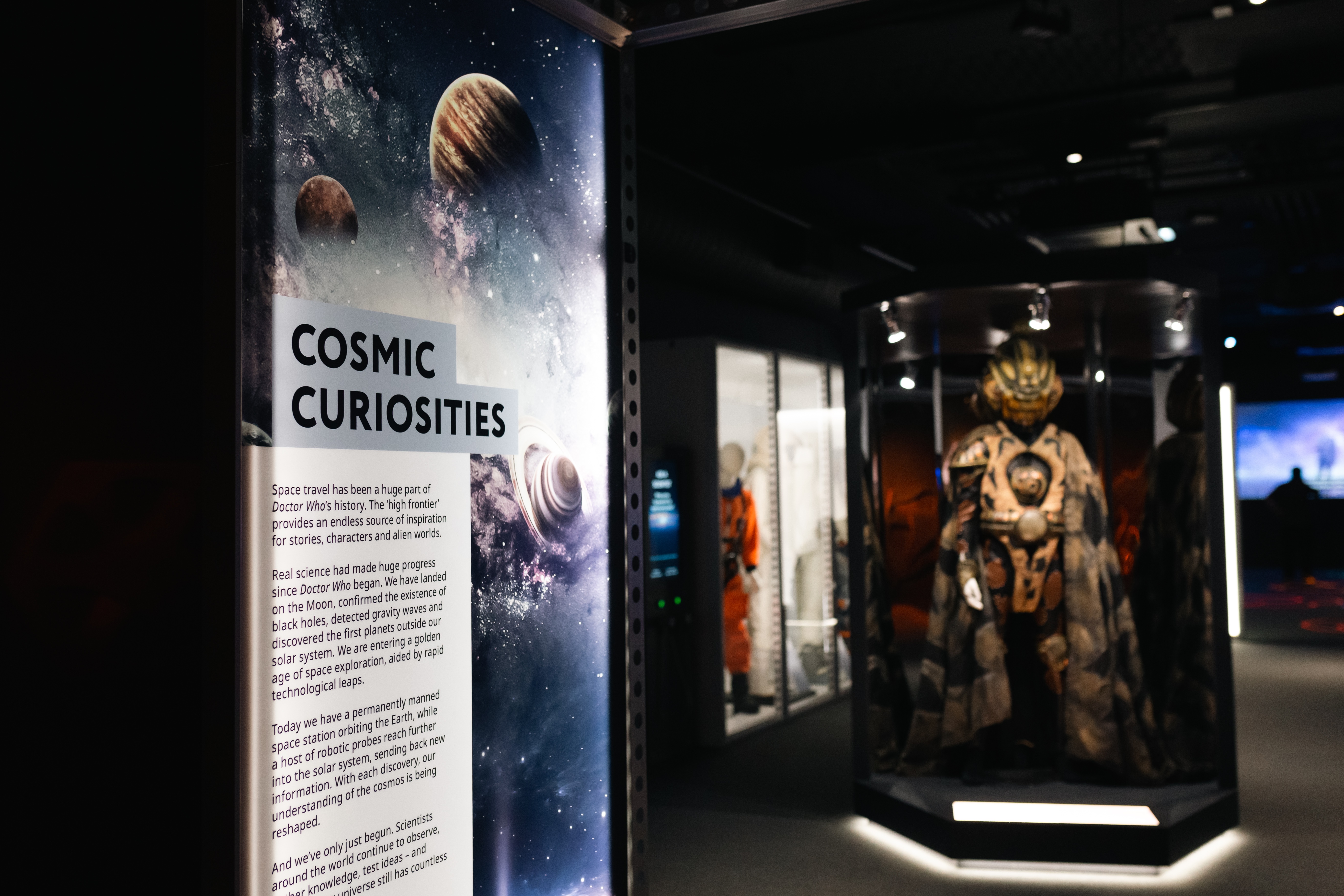 Cosmic Curiosities looks to the stars: here visitors learn more about deep space exploration, black holes, and the latest thinking on big questions challenging astroscientists today.